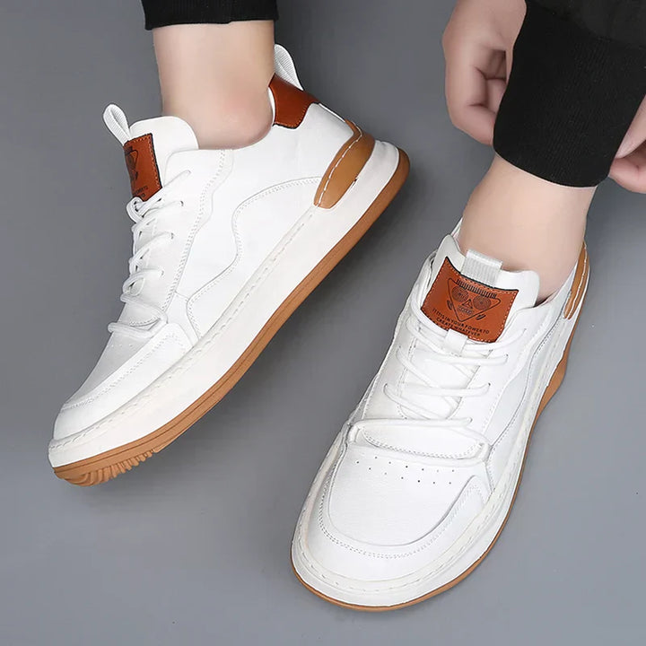 Men's Leather Fashion Sneakers Casual Walking Shoes