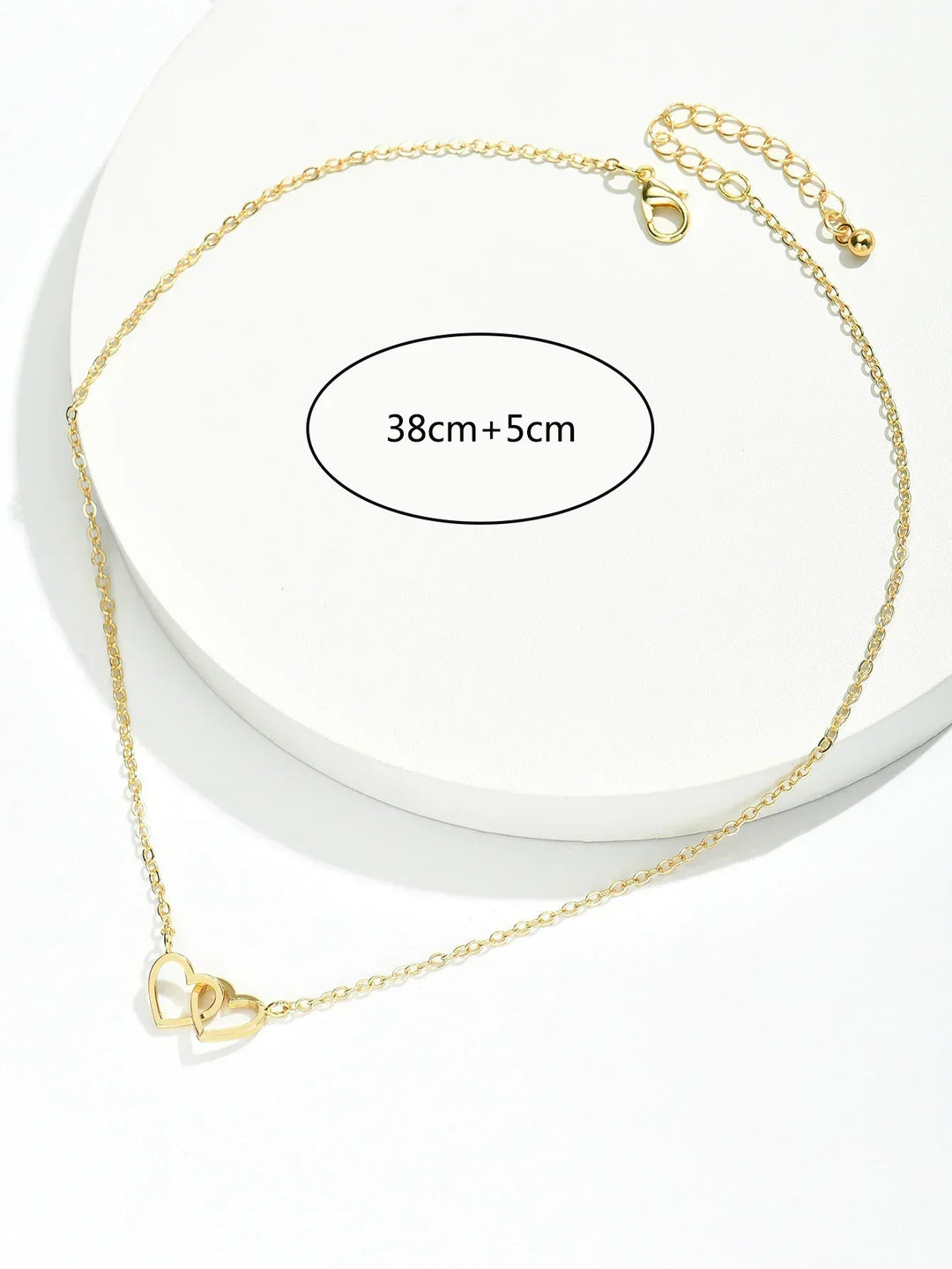 Women's Gold interlocking Heart Pendant Necklace