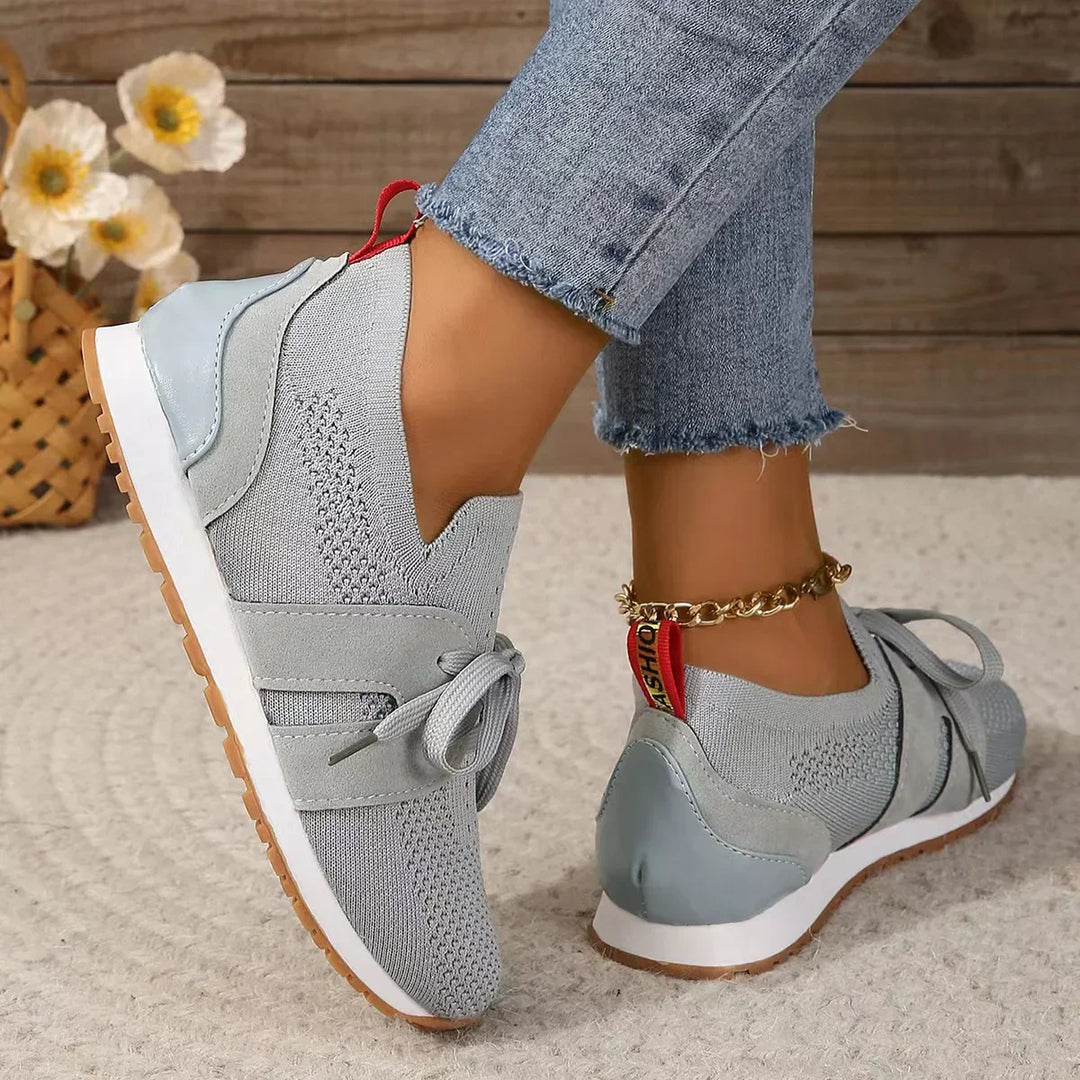Women Sneakers Mesh Knit Low Top Lightweight Walking Shoes