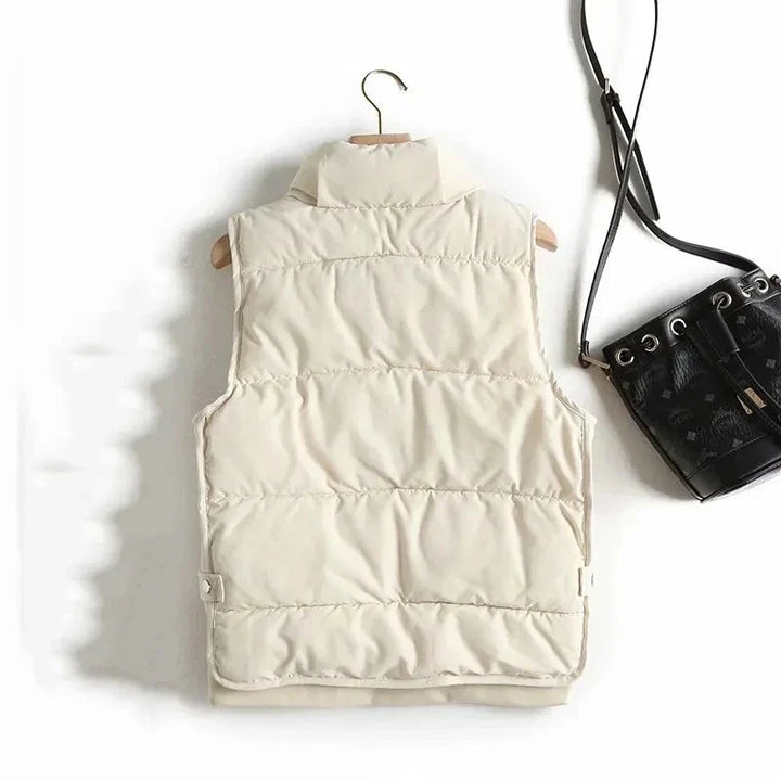 Gilet matelassé sans manches pour femme en nylon, veste d’extérieur rembourrée