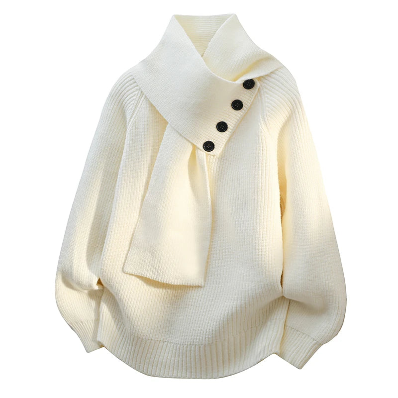 Women's Knit Jumper Merino Wool Cowl Neck Pullover Sweater
