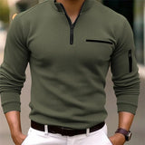 Men's Knit Ribbed Quarter Zip Pullover Jumper Sweater