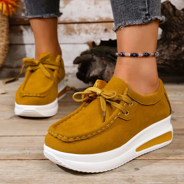 Women's Faux Suede Platform Walking Shoes Sneakers