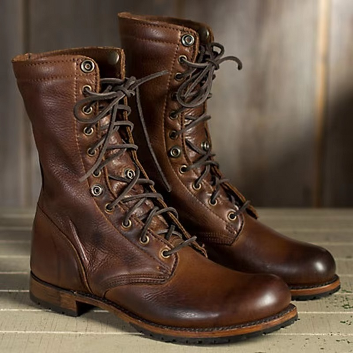Men's Leather Boots Lace Up Footwear
