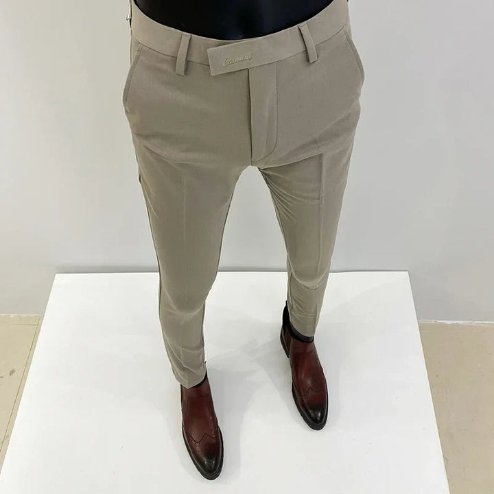 Men's Slim Fit Wool Mix Dress Trousers Formal Business Pants