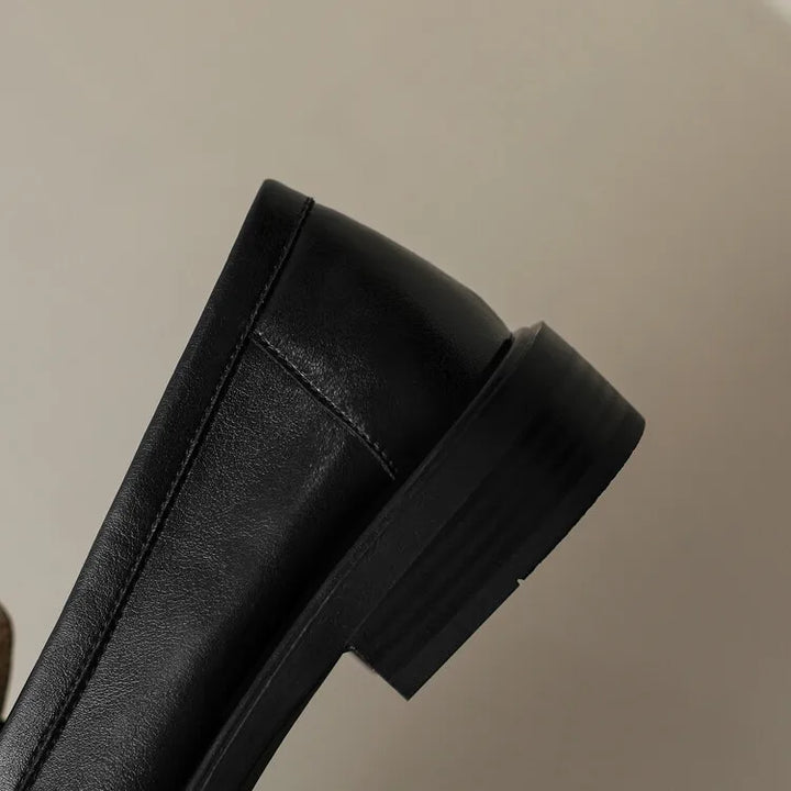 Γυναικεία δερμάτινα penny loafers, επίπεδα casual παπούτσια χωρίς κορδόνια