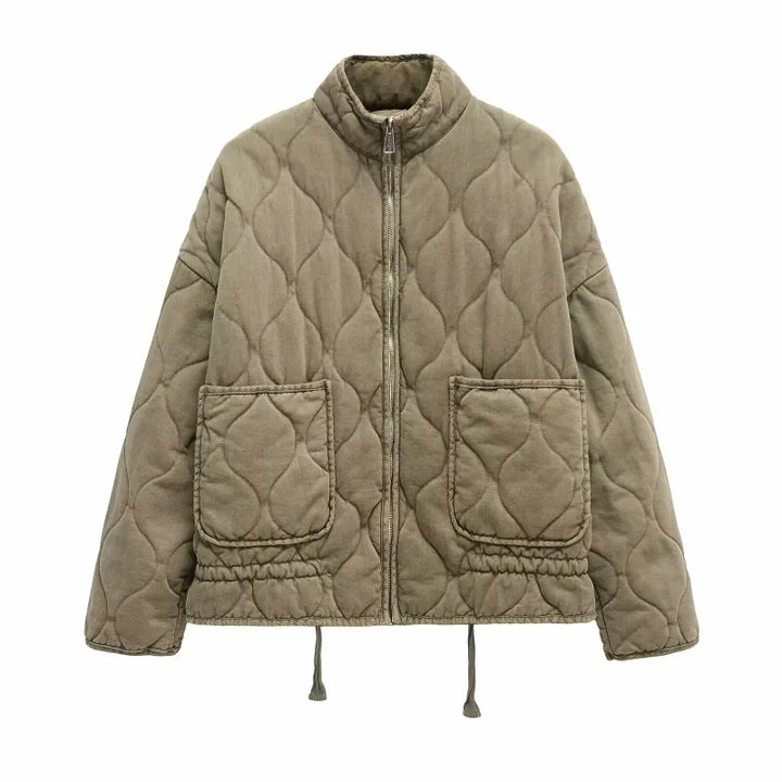 Women's Fleece Zip Up Quilted Jacket