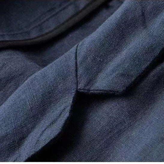 Ensemble décontracté pour homme avec veste blazer en lin et pantalon de costume