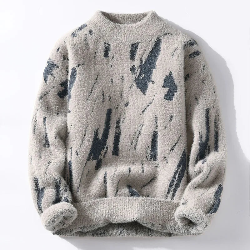 Men Knit Sweater Woolmix Pullover Top