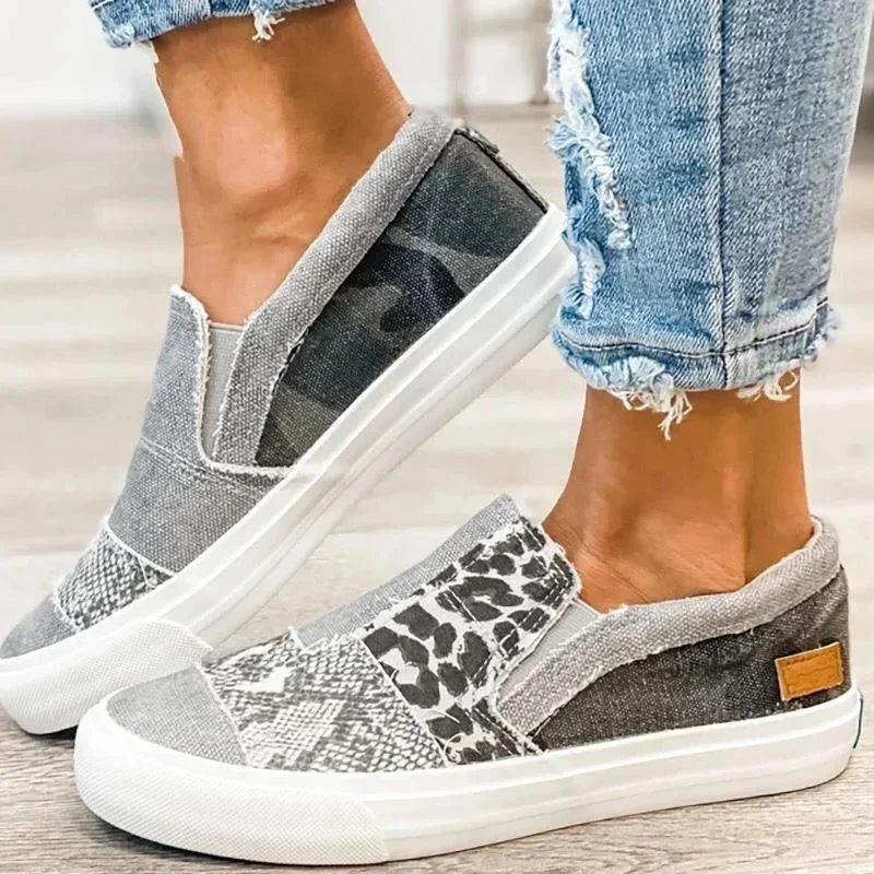 Női vászon patchwork bebújós sportcipő