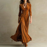 Women's V-Neck Tailored Velvet Maxi Dress