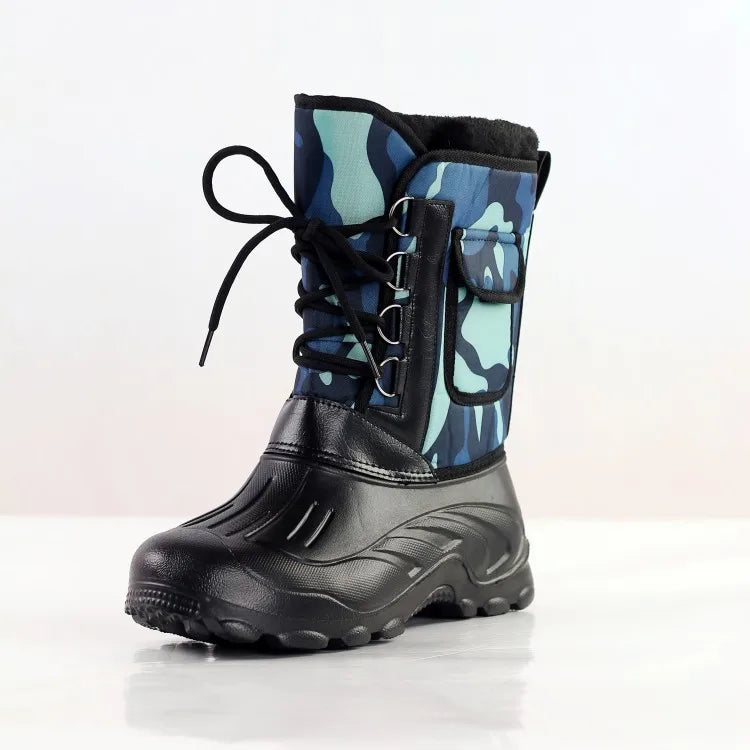 Men's Waterproof Rubber Camouflage Outdoor Snow Boots