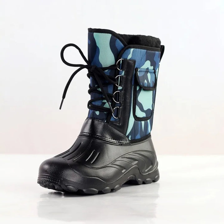 Men's Waterproof Rubber Camouflage Outdoor Snow Boots