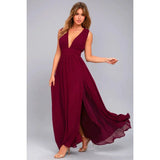 Women's Formal Linen-Blend Maxi Evening Dress