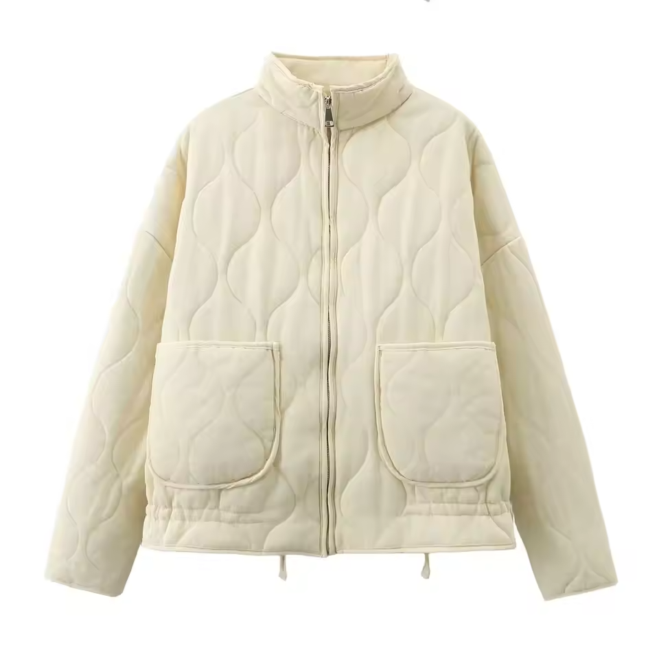 Women's Fleece Zip Up Quilted Jacket