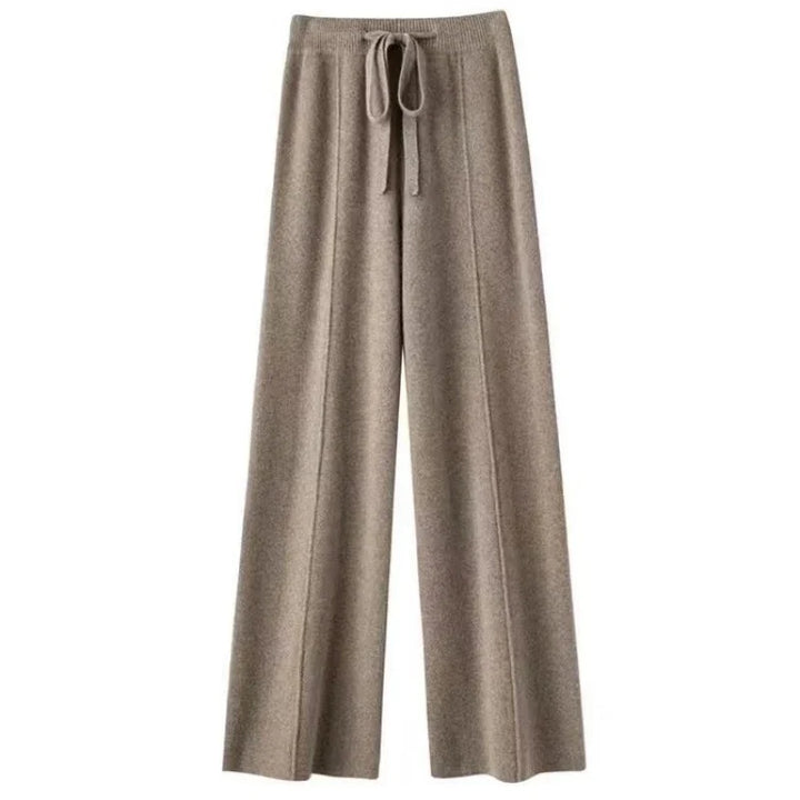 Women's Wide Leg Trousers High Waist Wool Mix Lounge Pants