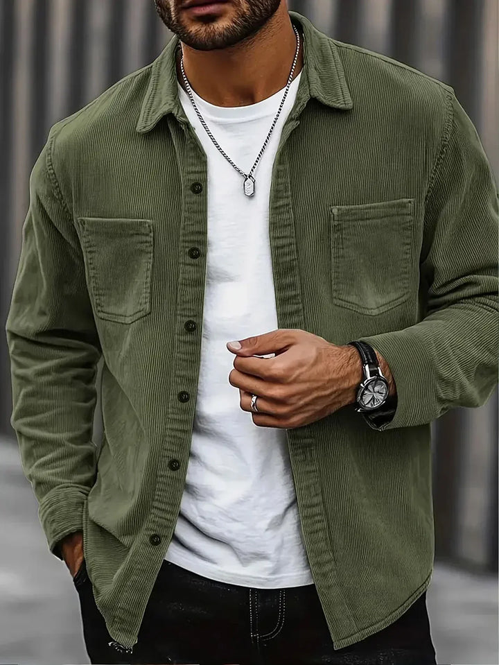 Men's Corduroy Long Sleeve Button-Down Shacket