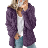 Women's Fleece Hooded Jacket Teddy Coat