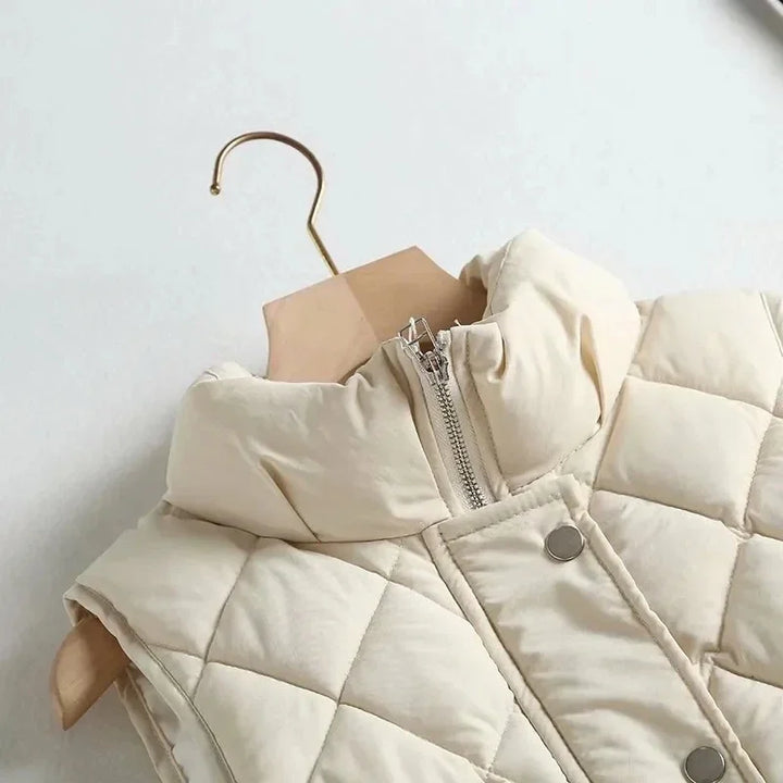 Gilet matelassé sans manches pour femme en nylon, veste d’extérieur rembourrée