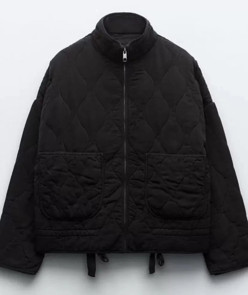Women's Fleece Zip Up Quilted Jacket