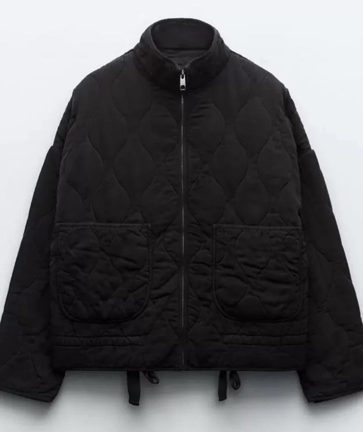 Women's Fleece Zip Up Quilted Jacket