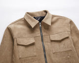 Men's Faux Suede Bomber Jacket Harrington Coat Outwear