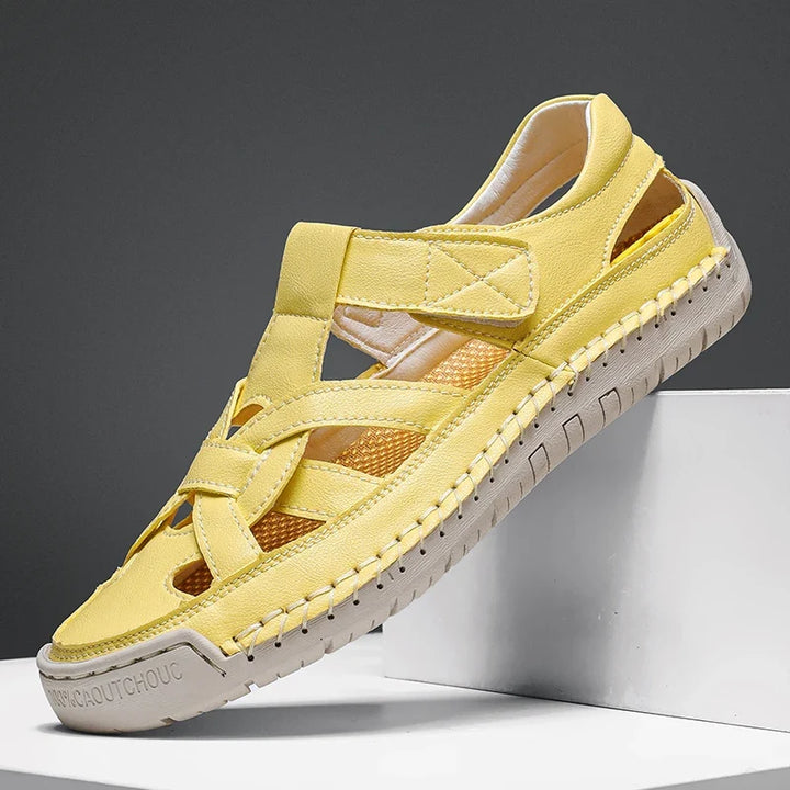 Sandales fermées pour homme en cuir, style pêcheur