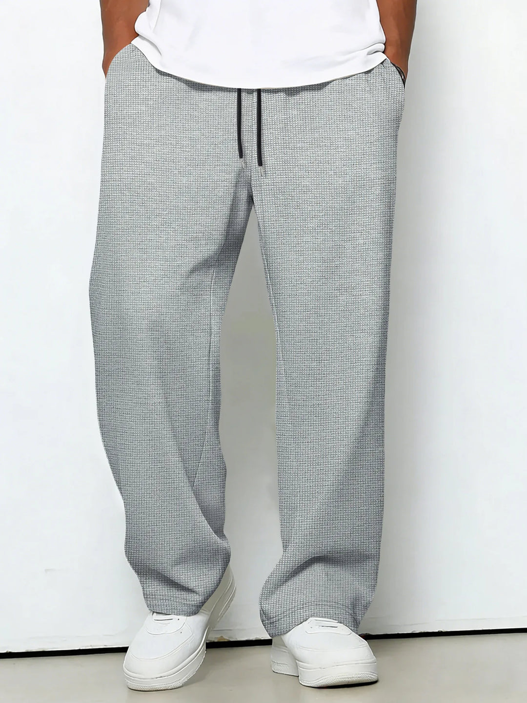 Men's Fleece Sweatpants Wide Leg Lounge Pants