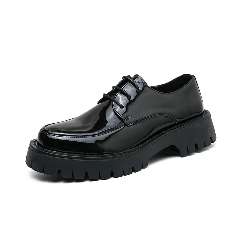 Women's Chunky Platform Leather Loafers Slip On Dress Shoes