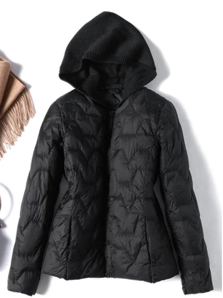 Women's Puffer Jacket Hooded Quilted Parka Coat Warm Outerwear