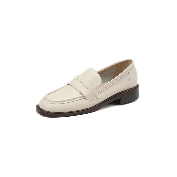 Γυναικεία δερμάτινα penny loafers, επίπεδα casual παπούτσια χωρίς κορδόνια
