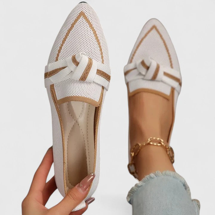 Mocassins à bout pointu en maille pour femme, chaussures plates style ballerines à enfiler