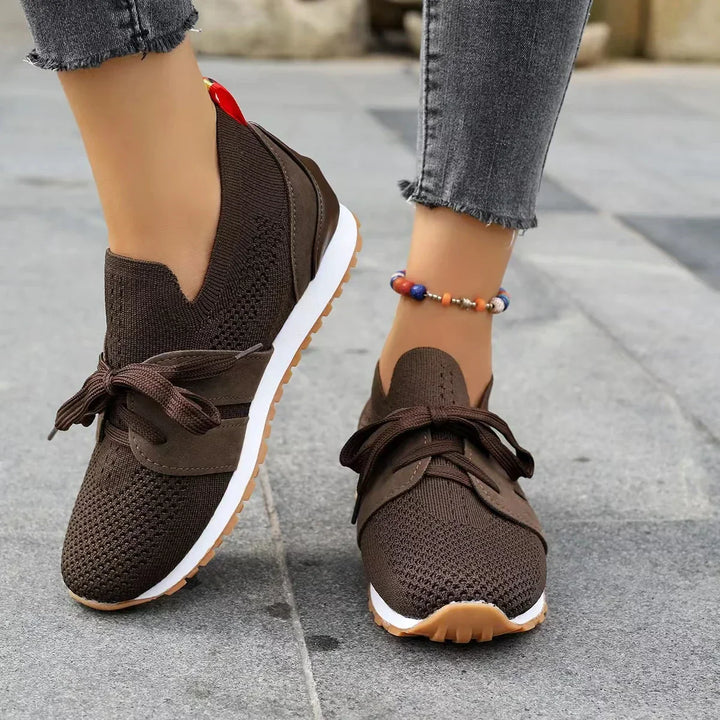 Women Sneakers Mesh Knit Low Top Lightweight Walking Shoes