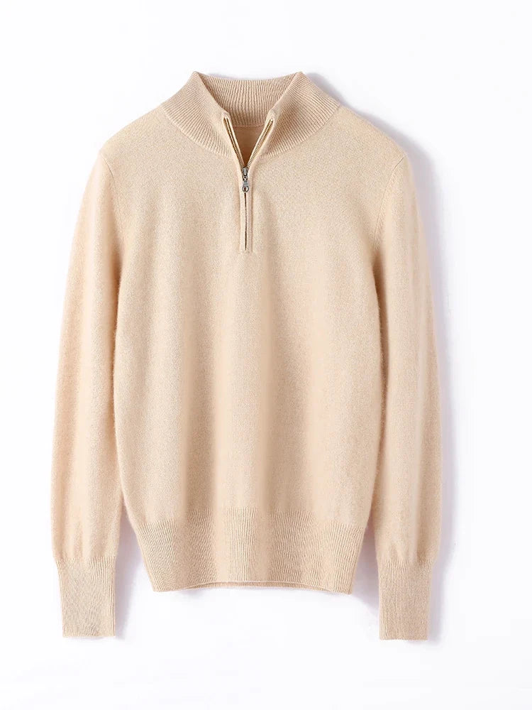 Women's Half Zip Merino Wool Knit Sweater