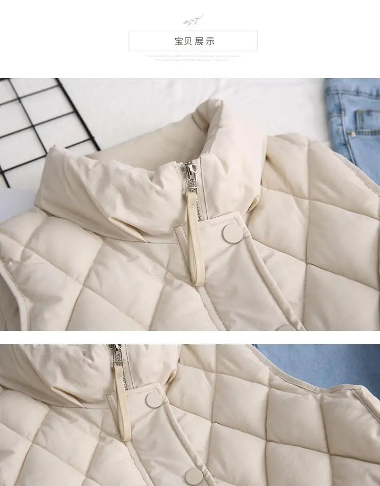 Gilet matelassé sans manches pour femme en nylon, veste d’extérieur rembourrée