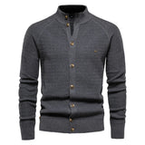 Men's Knit Stand Collar Cardigan Sweater