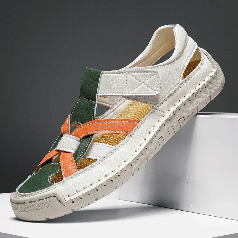 Sandales fermées pour homme en cuir, style pêcheur