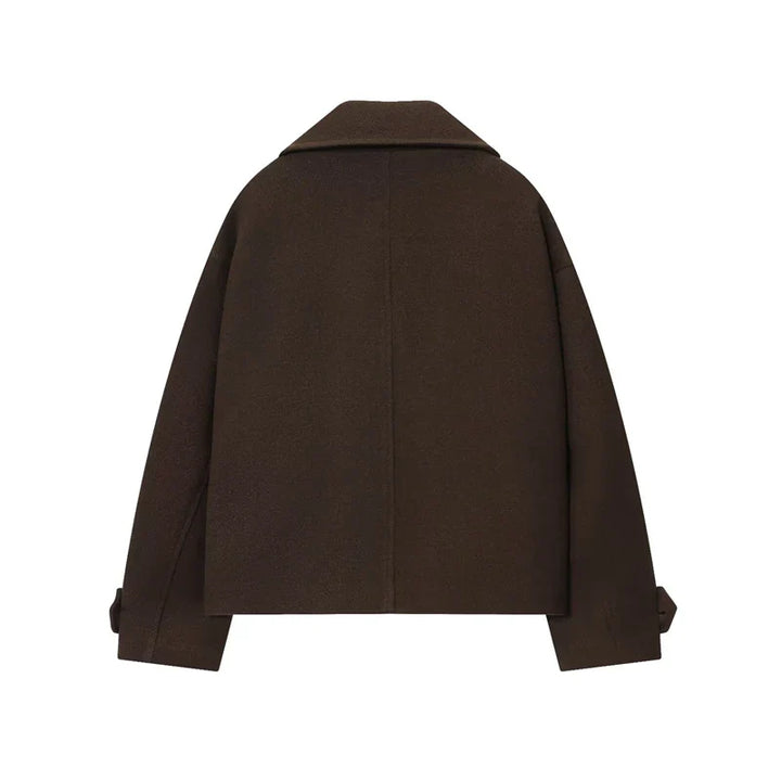 Women's Wool Double Breasted Cropped Coat