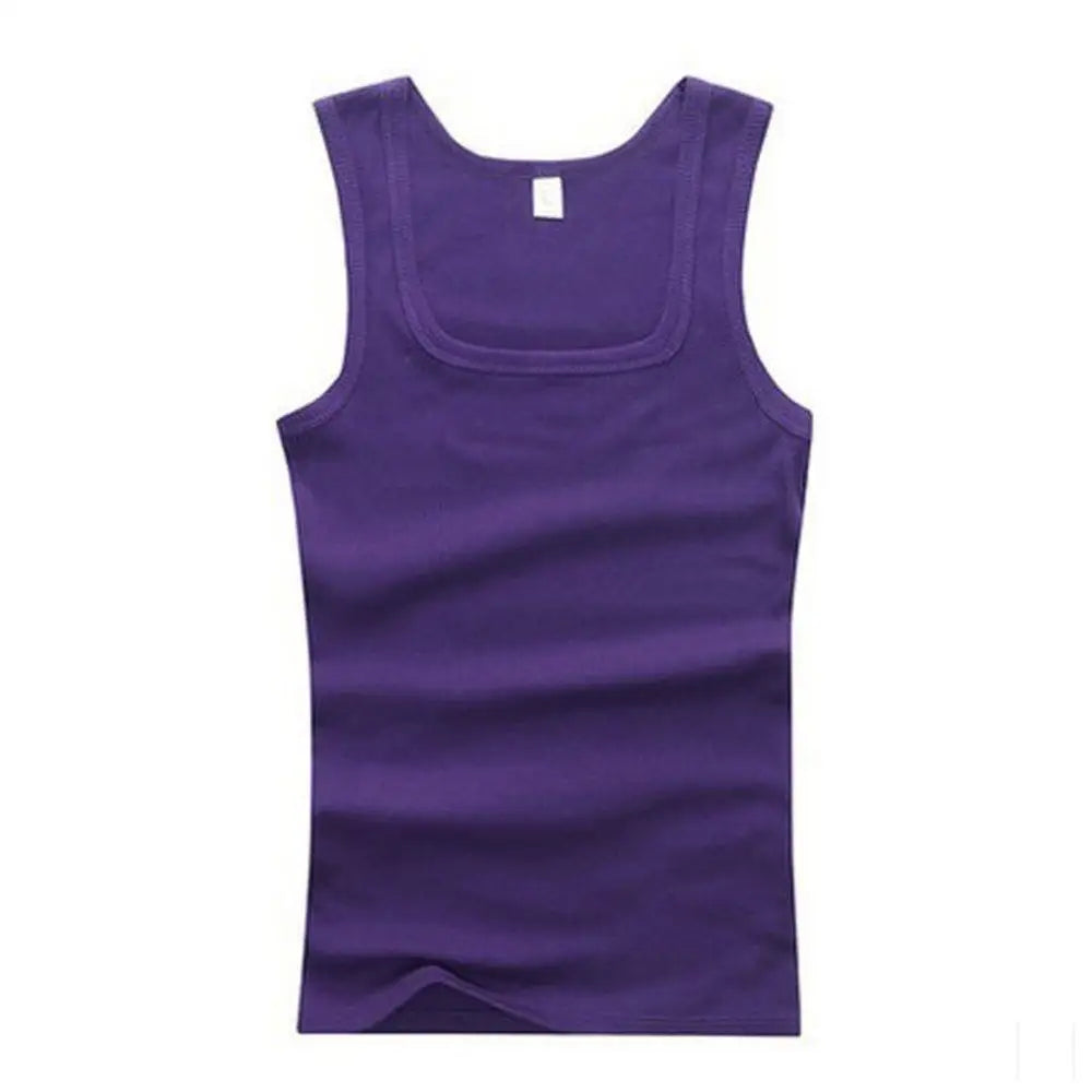 Men's Ribbed Knit Athletic Vest Undershirt Gym Tank Top