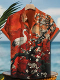 Men's Linen Casual Short Sleeve Hawaiian Graphic Shirt