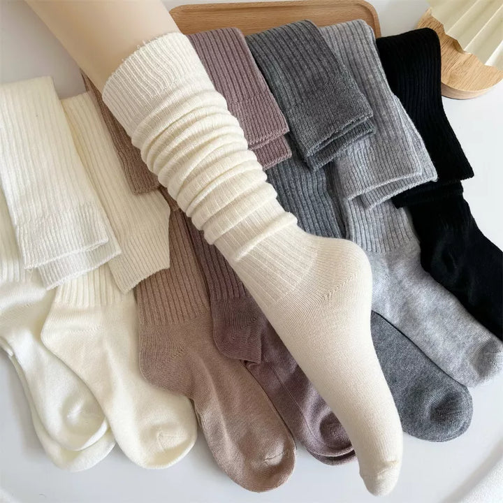 Women's Wool Mix Ribbed Over the Knee Long Slouch Socks