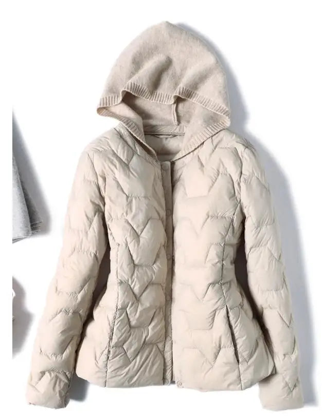 Women's Puffer Jacket Hooded Quilted Parka Coat Warm Outerwear