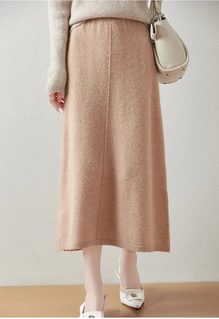Women's Wool Knit Midi Skirt