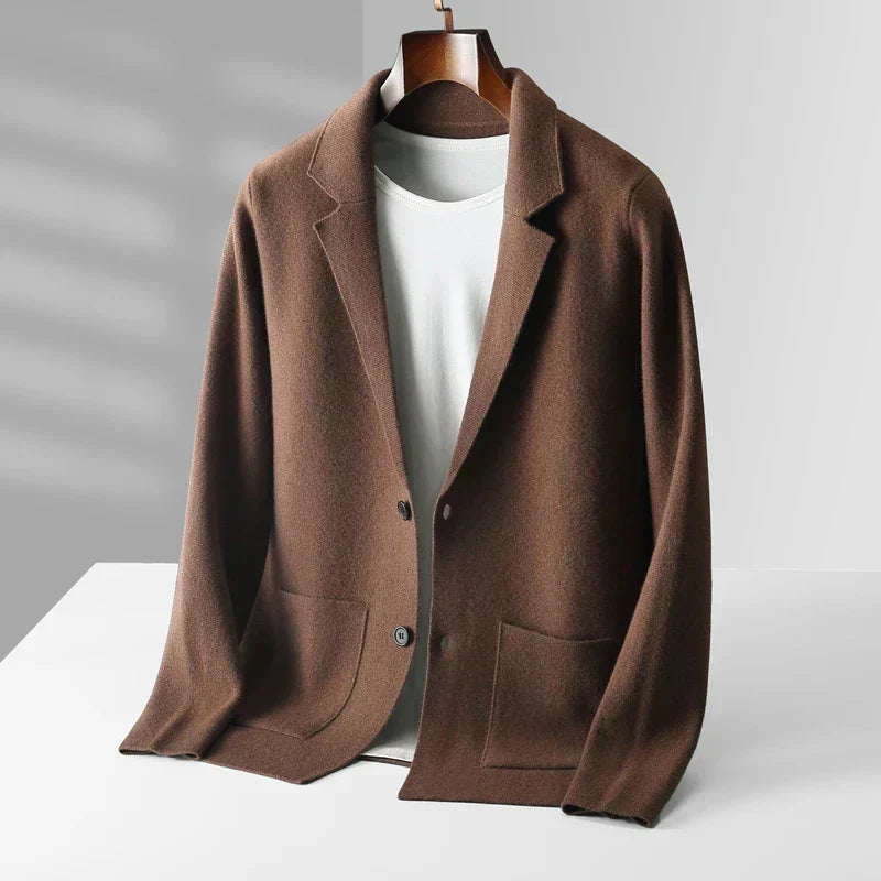 Men's Wool Knit Blazer Cardigan Jacket