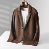 Men's Wool Knit Blazer Cardigan Jacket