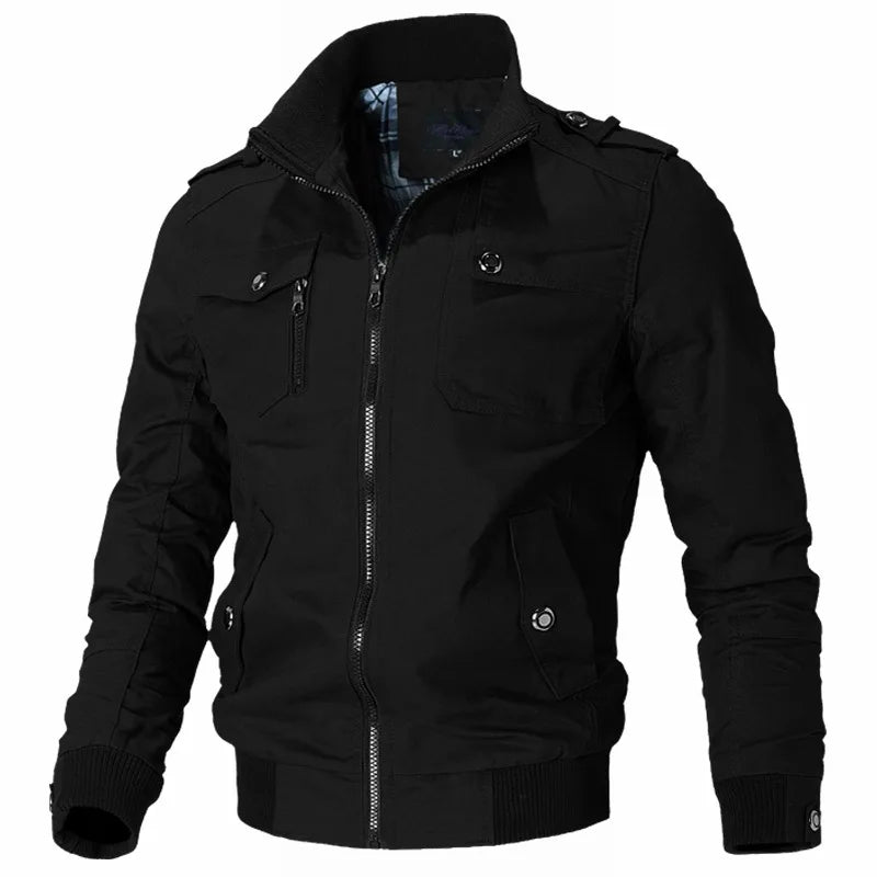 Men's Fleece Bomber Jacket Military Windbreaker Tactical Coat