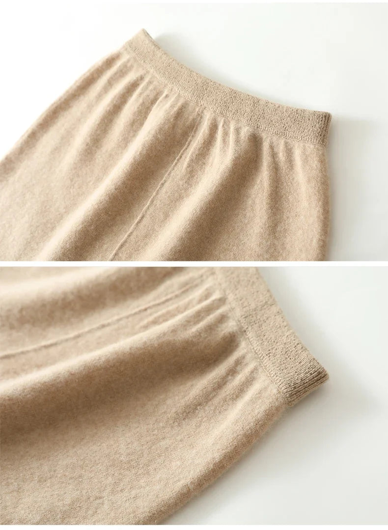Women's Wool Knit Midi Skirt