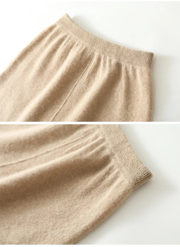 Women's Wool Knit Midi Skirt