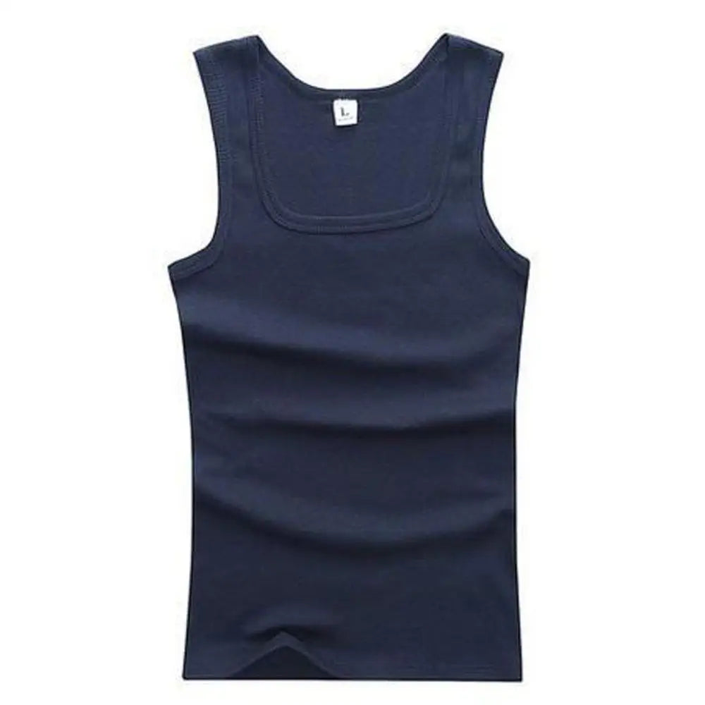 Men's Ribbed Knit Athletic Vest Undershirt Gym Tank Top