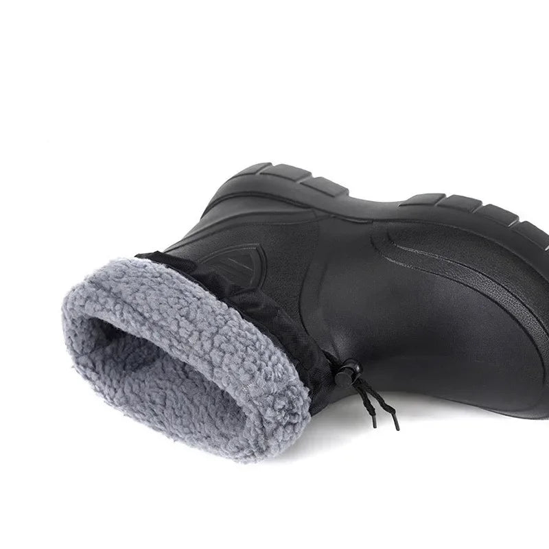 Men's Fleece Lined Waterproof Rubber Rain Boots